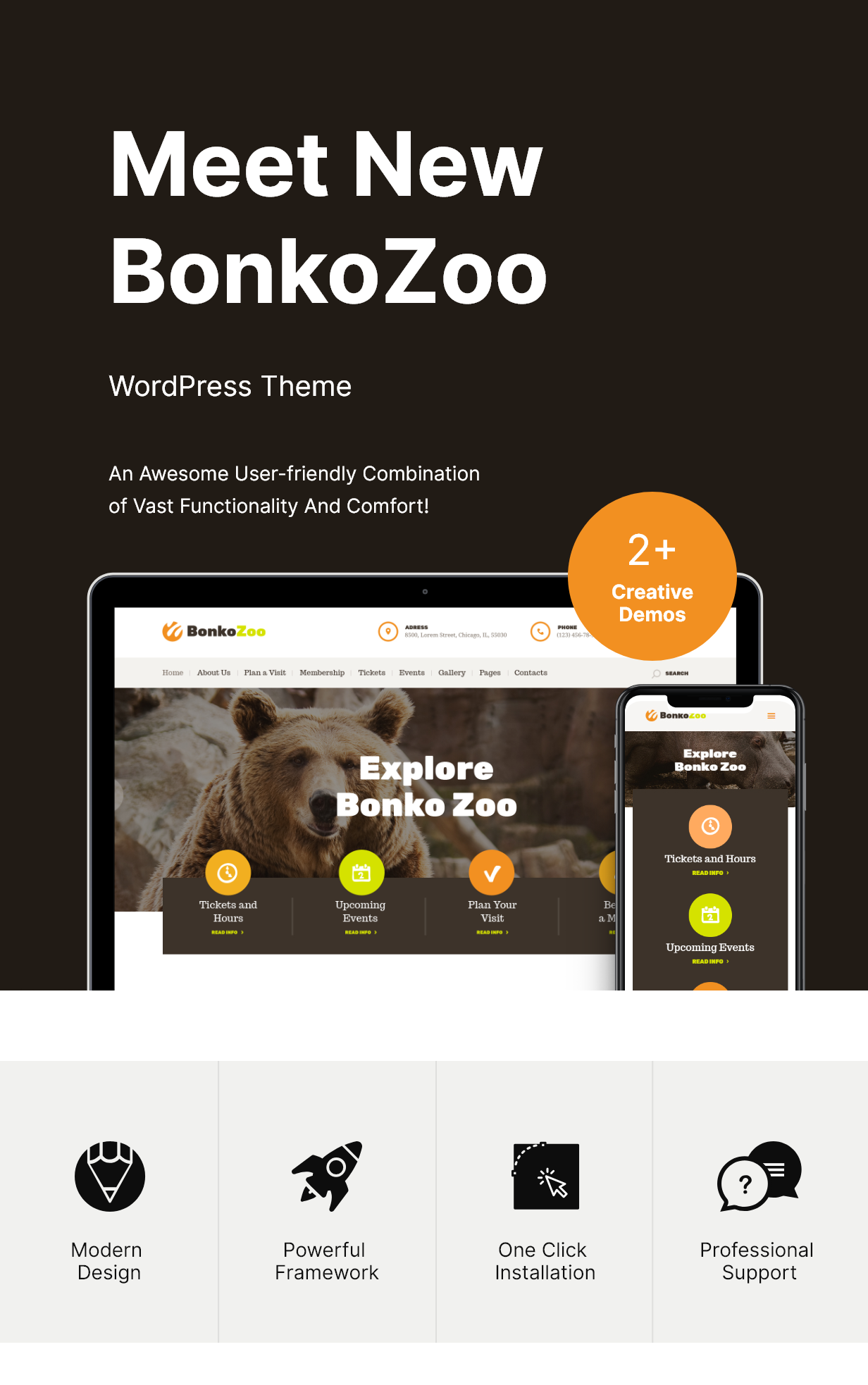 Safari & Zoo WordPress Theme features