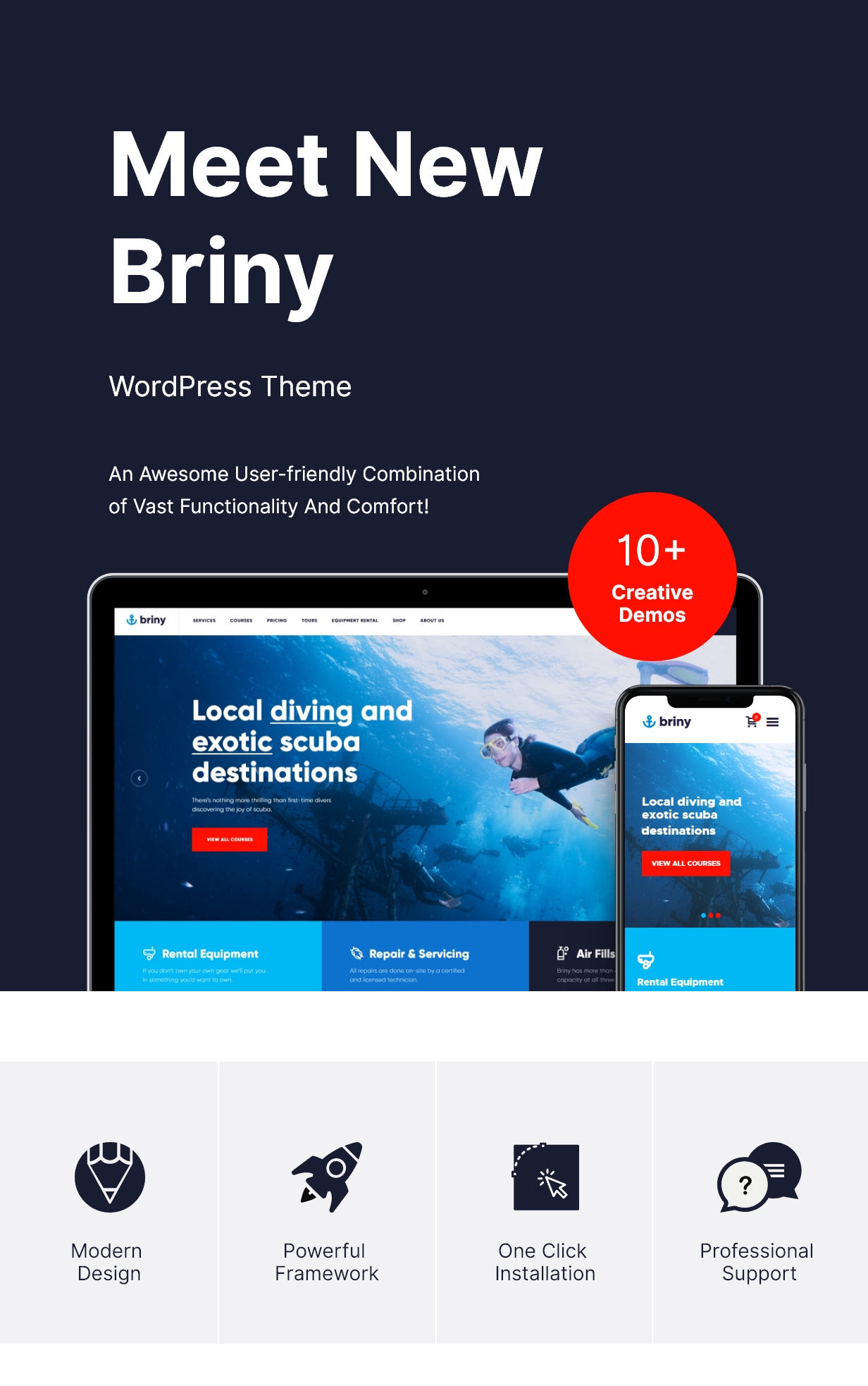 Briny | Scuba Diving School & Water Sports WordPress Theme + RTL