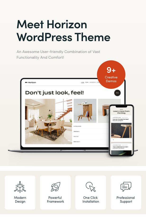 Horizon - Interior Design, Architecture & Portfolio WordPress Theme + Store