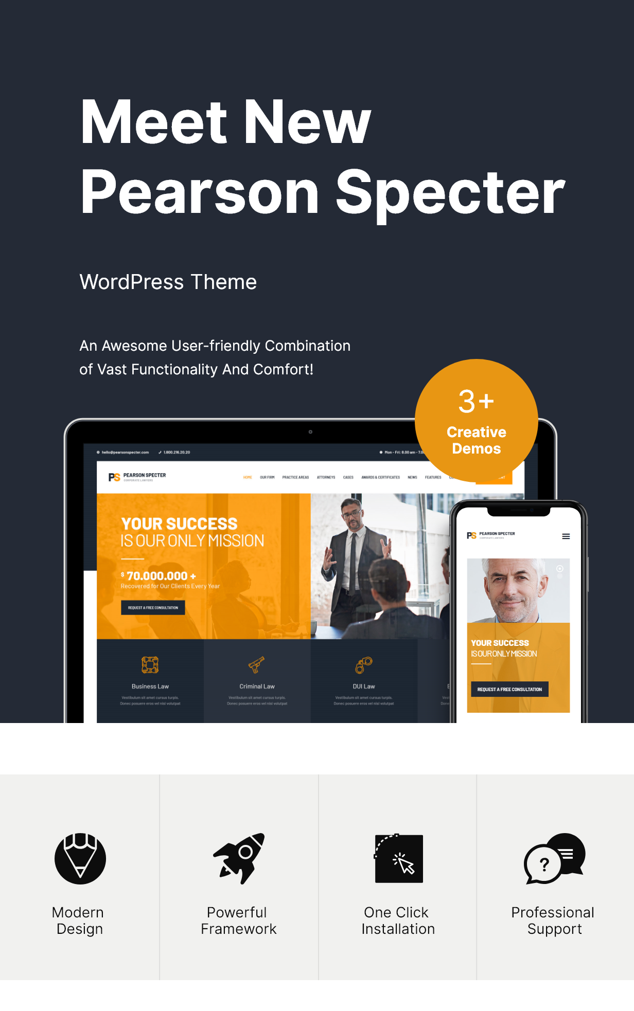 Pearson Specter | Law WordPress Theme for Lawyer & Attorney - 2