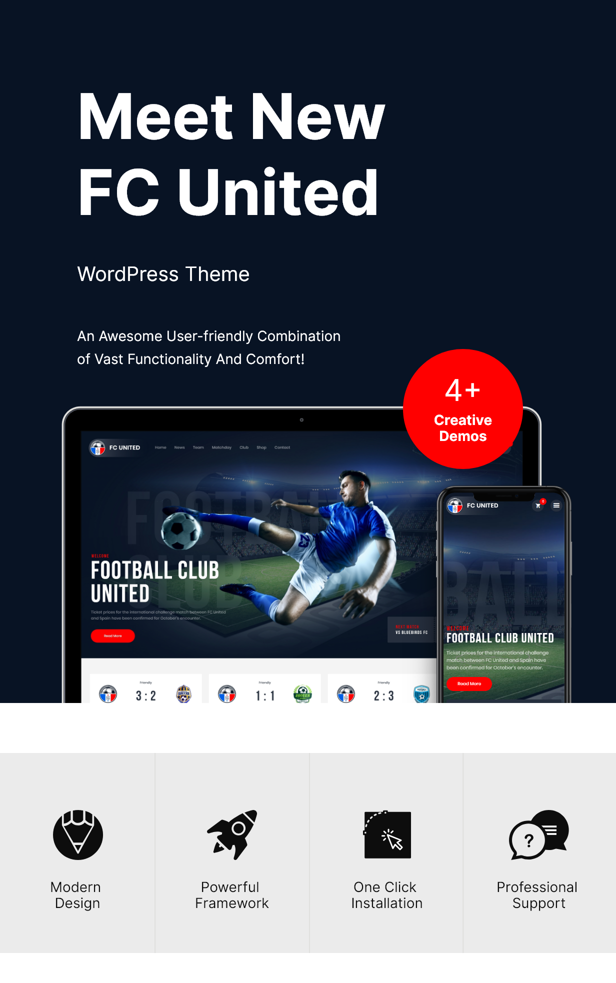FC United | Football, Soccer & Sports WordPress Theme + RTL - 1