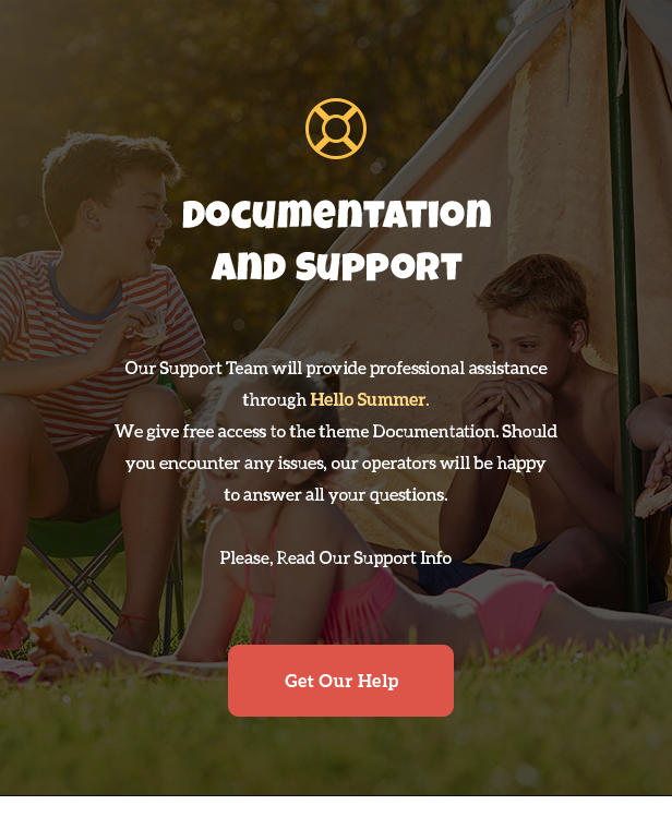 Hello Summer | A Children Holiday Camp WordPress Theme