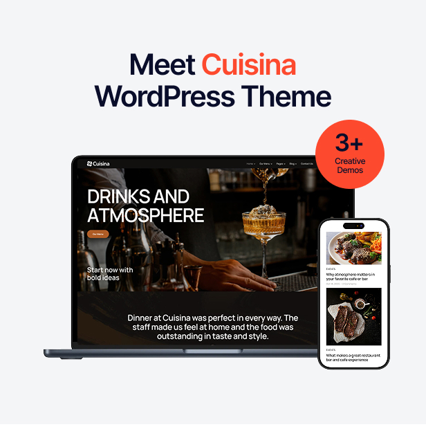 Cuisina - Restaurant Bar & Cafe WordPress Theme