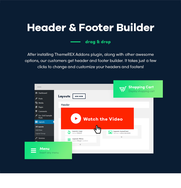 Header and Footer builder
