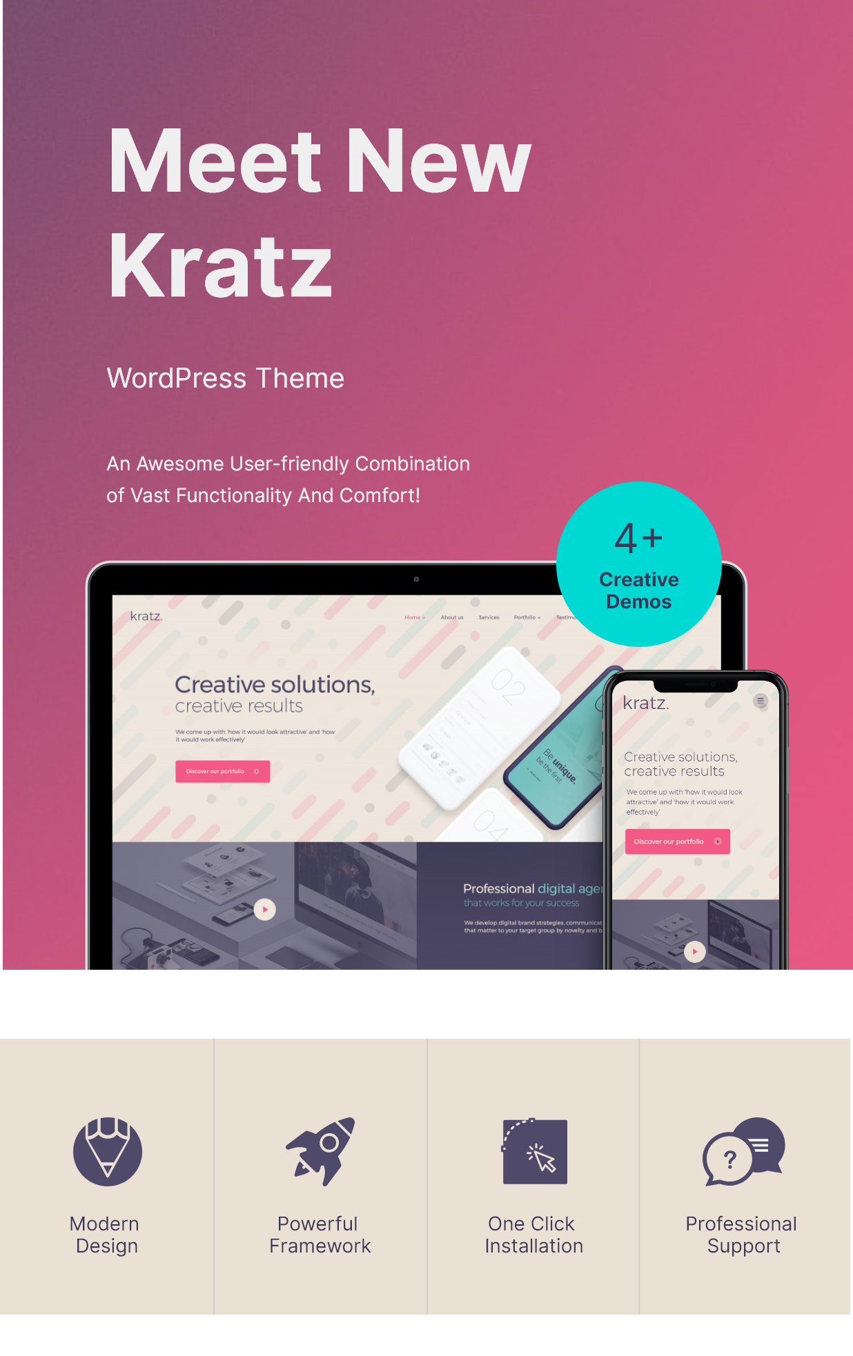 Kratz | Digital Agency Marketing and SEO WordPress Theme