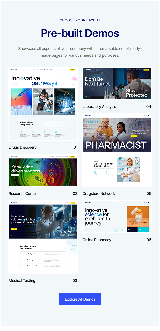 Pharma - Laboratory & Science Research WordPress Theme