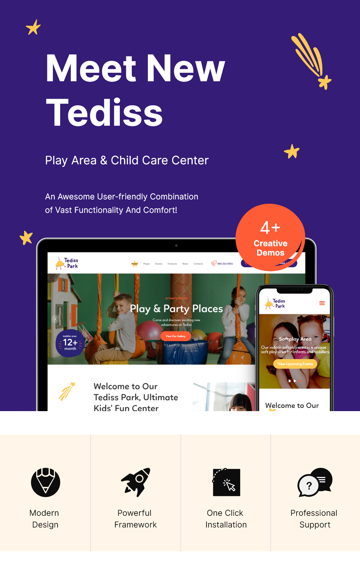 Tediss | Play Area & Child Care Center WordPress Theme - 3