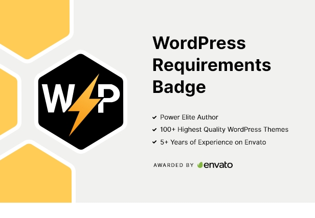 Insignia de requisitos de WordPress