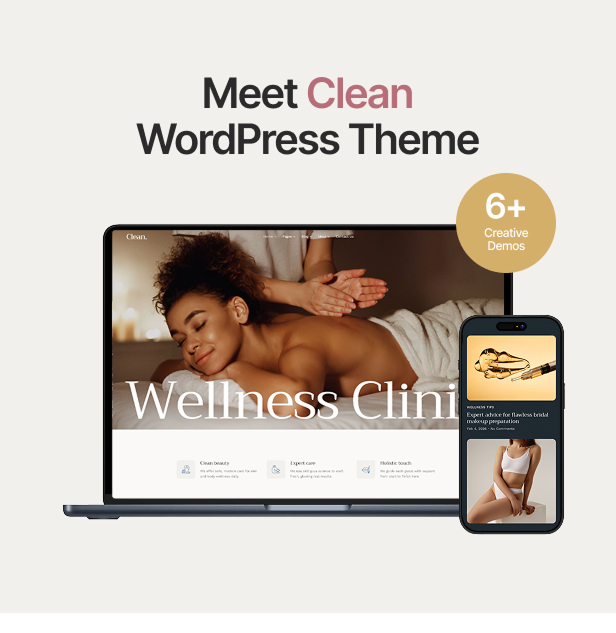 Clean - Beauty Salon & Wellness Clinic WordPress Theme