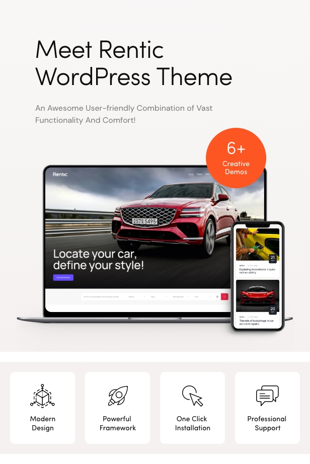 Rentic - Car Rental & Dealership WordPress Theme