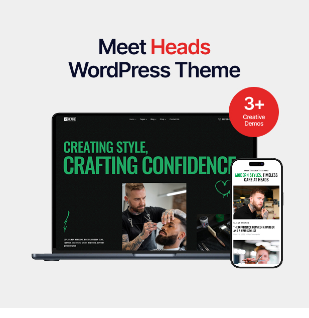 Heads - Barbershop & Hair Salon WordPress Theme