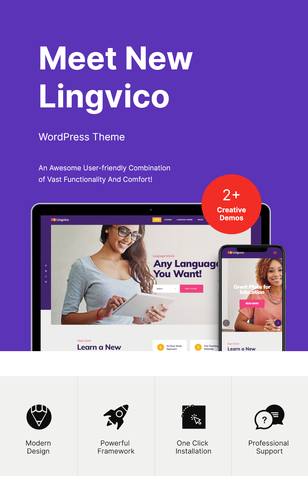 Lingvico | Language Center & Training Courses WordPress Theme - 1