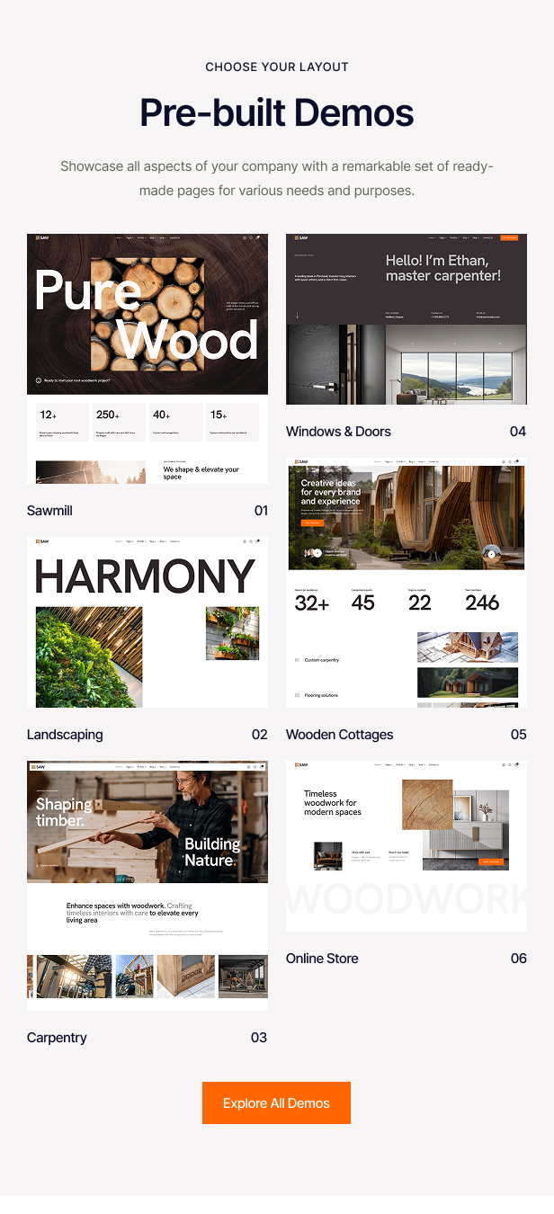 Saw - Wood, Carpentry, Flooring WordPress Theme