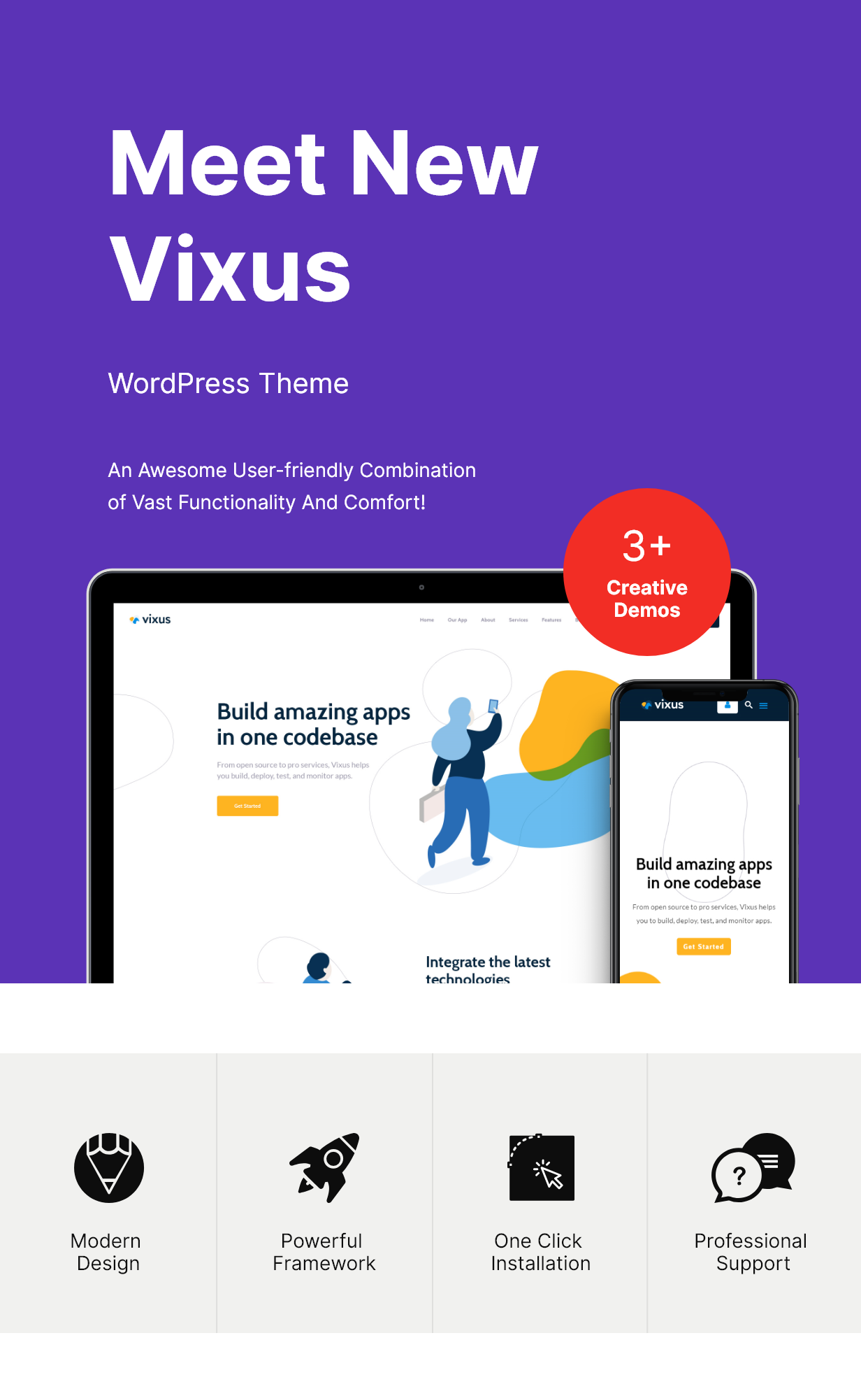 Le vixus | Startup & Mobile App WordPress landing page thème-1