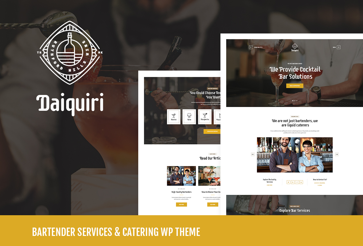 Daiquiri Bartender Catering Services Wordpress Theme Themerex