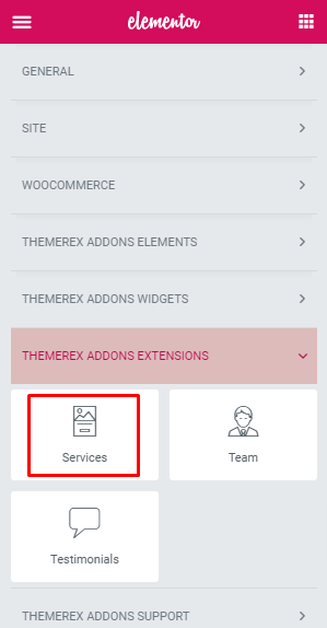 ThemeREX services shortcode