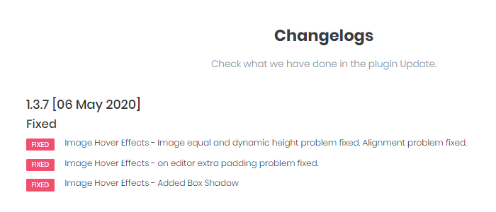 changelogs