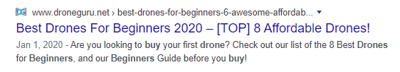 meta descriptions
