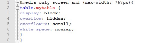 scrolable table css