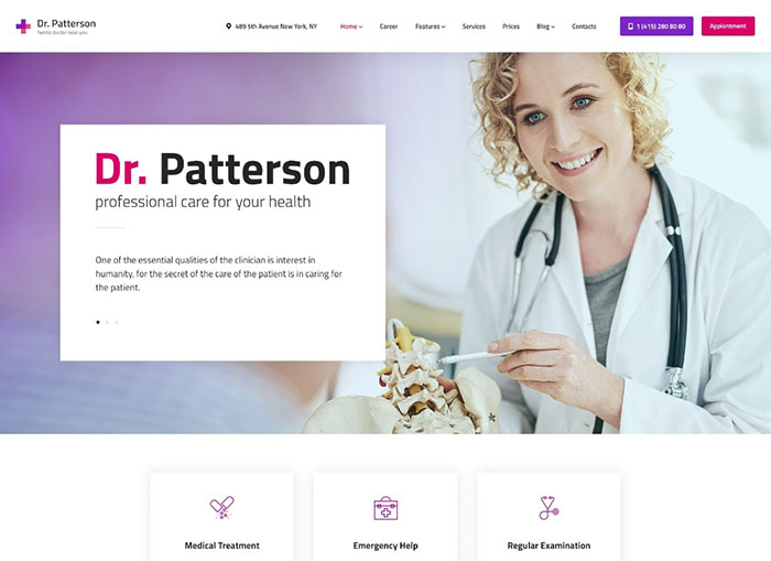 Dr.Patterson – Free Medical WordPress Theme
