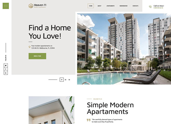 Heaven11 – Free Real Estate WordPress Theme