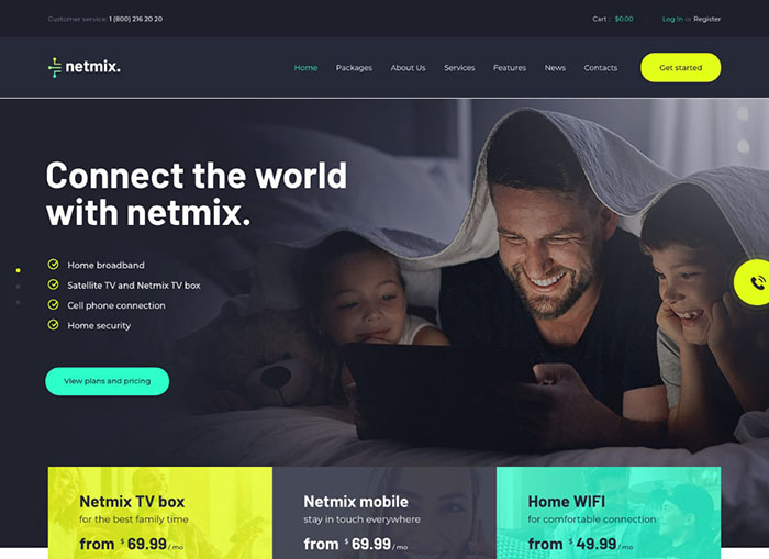 Netmix – Free Broadband & Telecom WordPress Theme