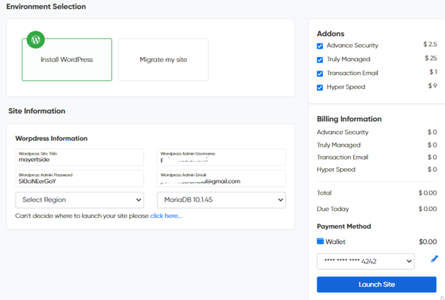 Launching a Site