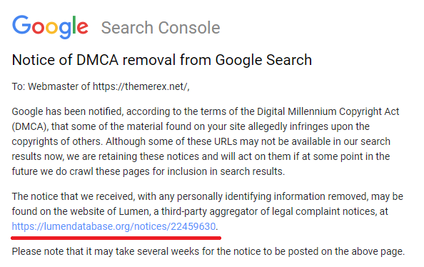 DMCA removal