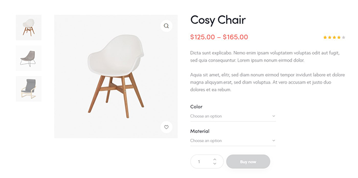 single product page
