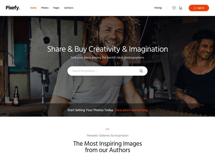 Pixefy – Stock Photography Marketplace Theme