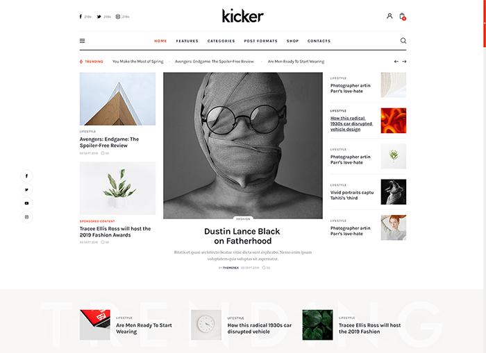 45. Kicker - Multipurpose Blog Magazine WordPress Theme