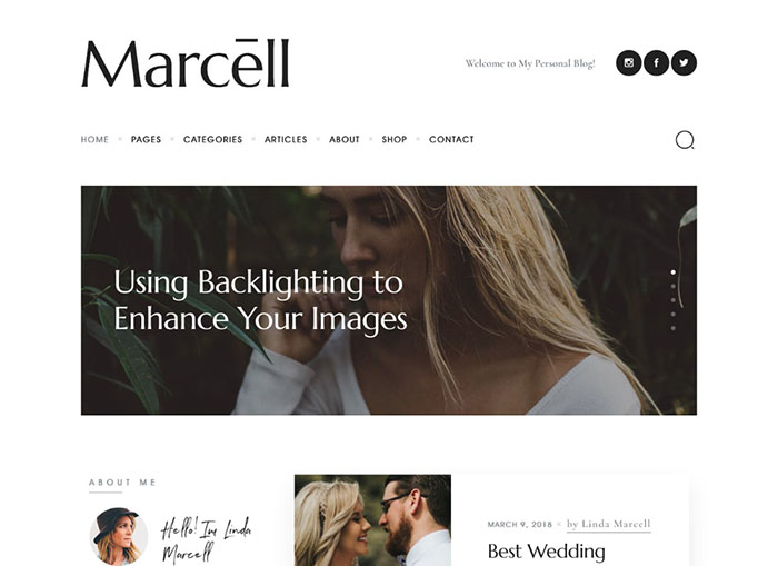 Marcell | 20+ Layouts Multi-Concept Personal Blog & Magazine WordPress Theme
