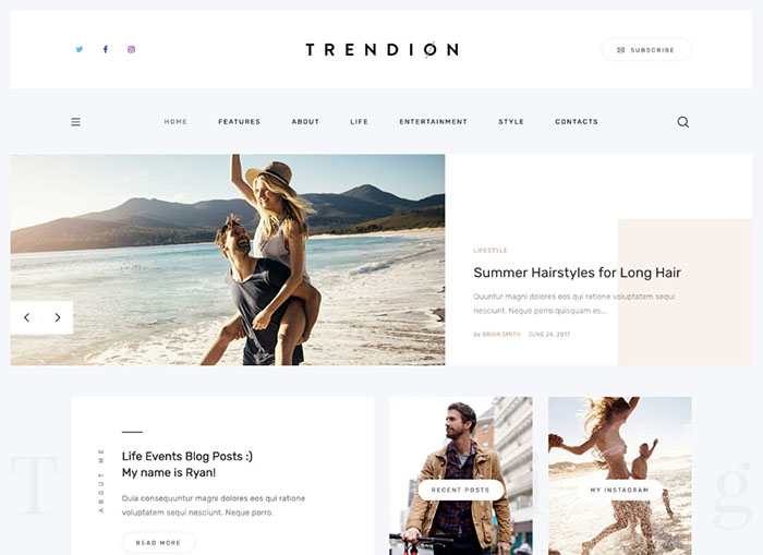 Trendion | A Personal Lifestyle Blog and Magazine WordPress Theme