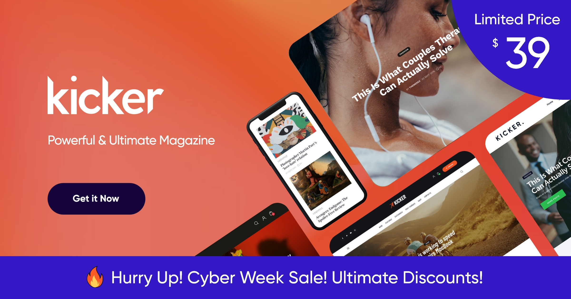 Kicker - Multipurpose Blog Magazine WordPress Theme + Gutenberg