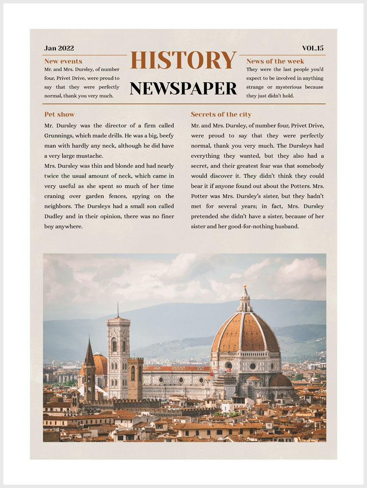 newspaper template