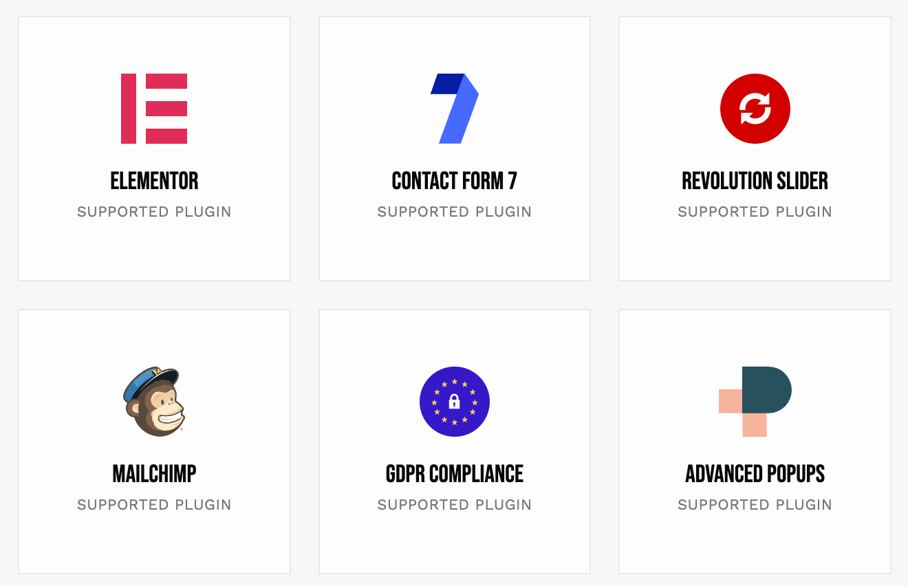 Popular Plugins Supported