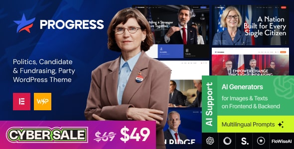 Progress – Politics, Candidate & Fundraising WordPress Theme