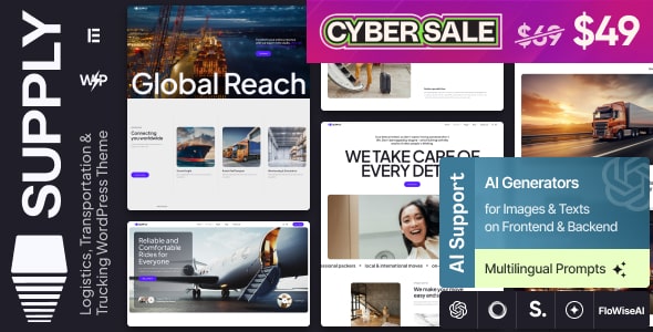 Supply – Logistics, Transportation & Trucking WordPress Theme