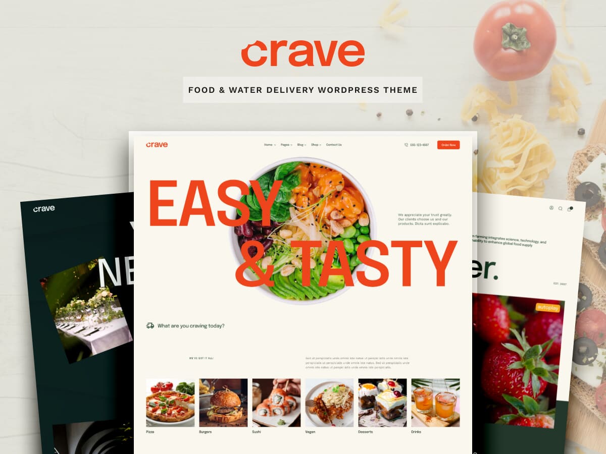 Crave - Water and Food Delivery WordPress Theme - ThemeREX