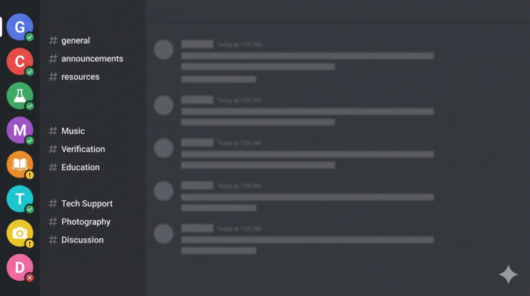 Multiple Discord server accounts requiring separate phone verification for community management