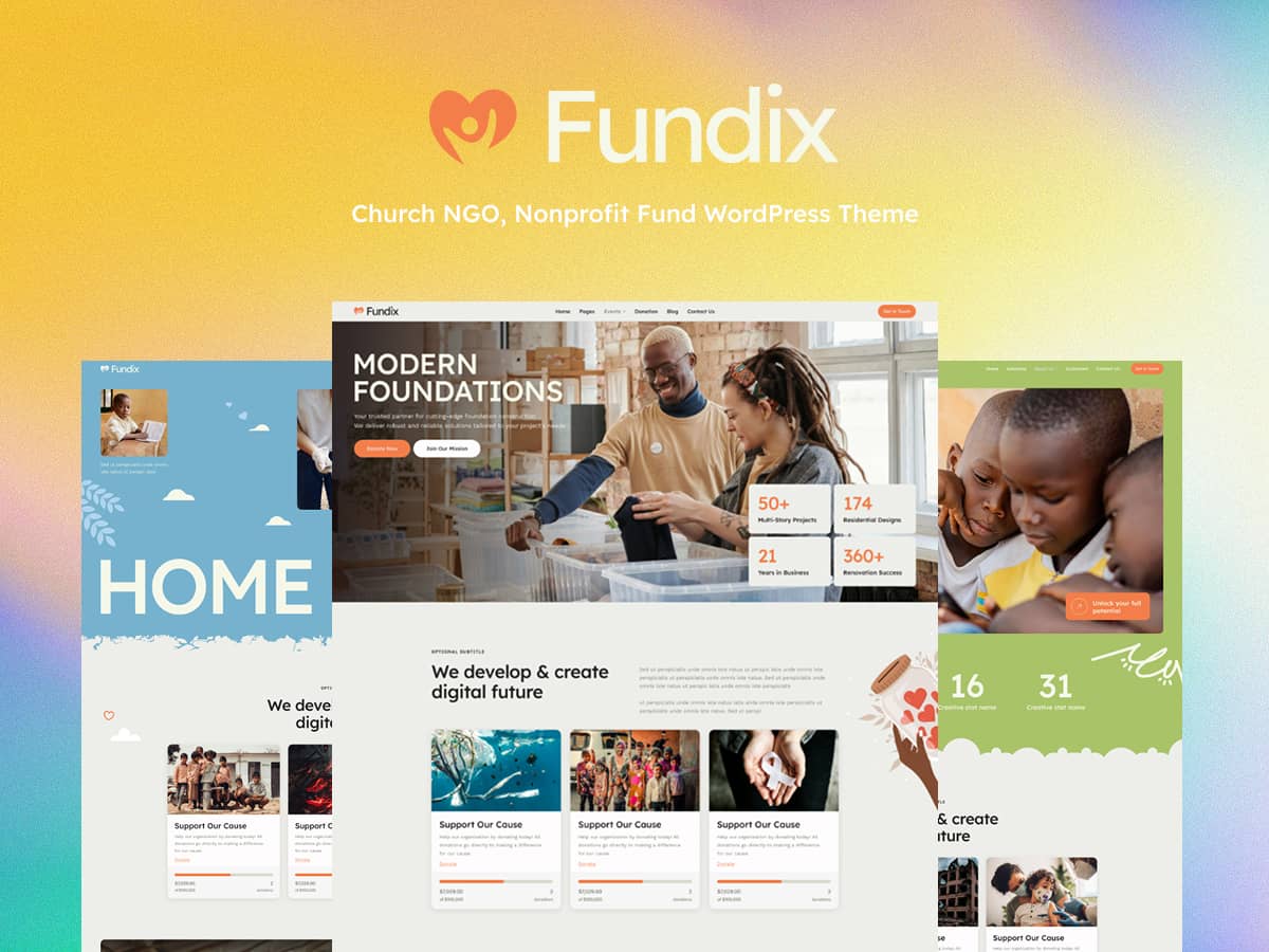 Fundix - Church NGO Nonprofit Fund WordPress Theme - ThemeREX