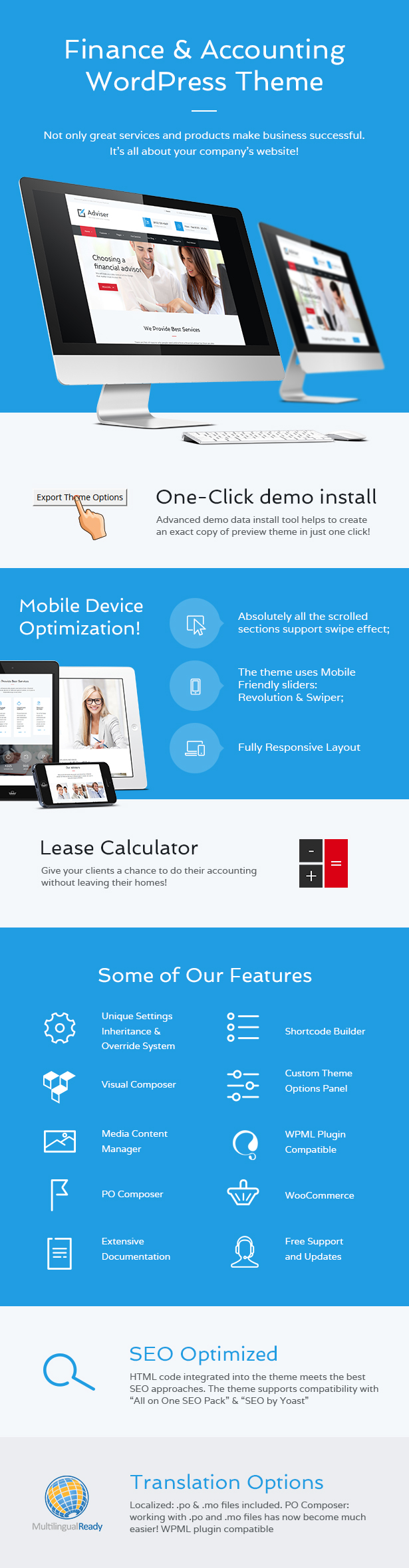 Finance & Accounting WordPress Theme features