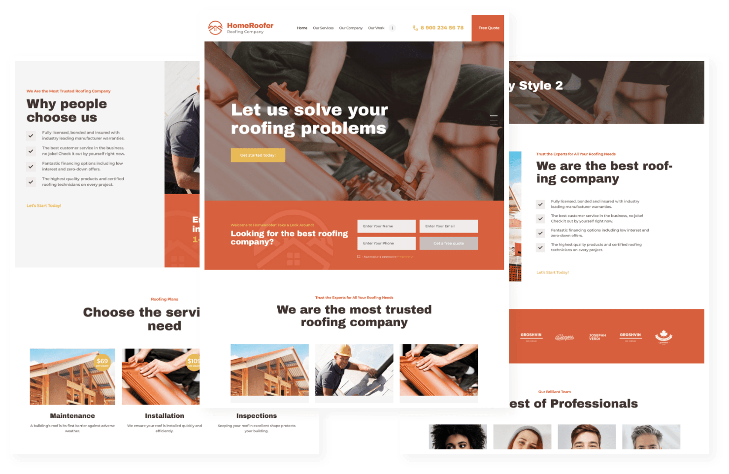 HomeRoofer - Roofing Company Services &amp; Construction WordPress Theme - ThemeREX