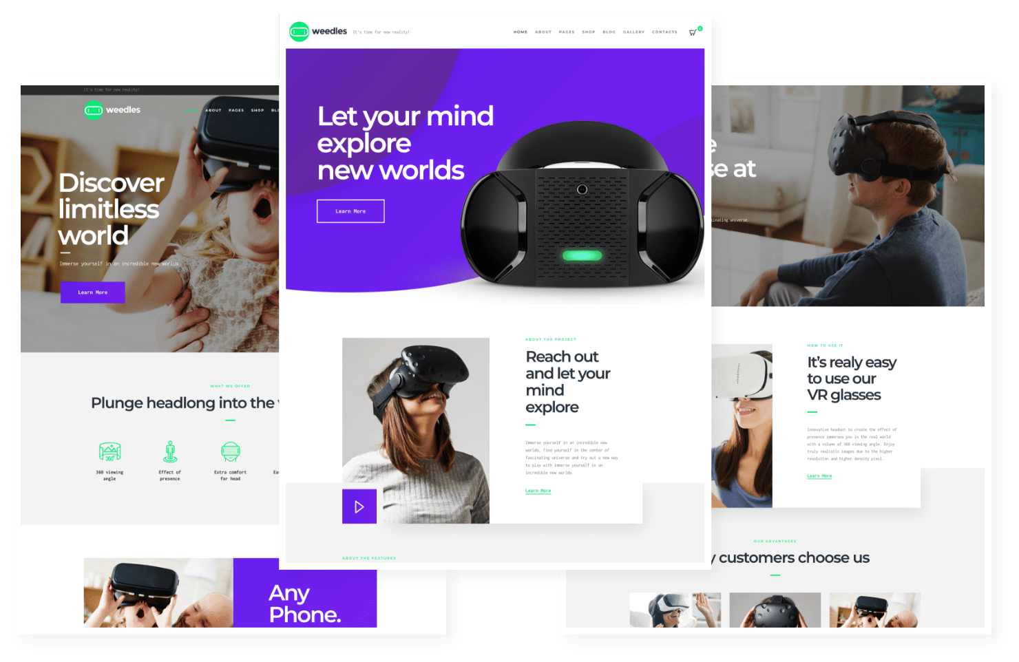 Weedles - Virtual Reality Landing Page &amp; Store - ThemeREX