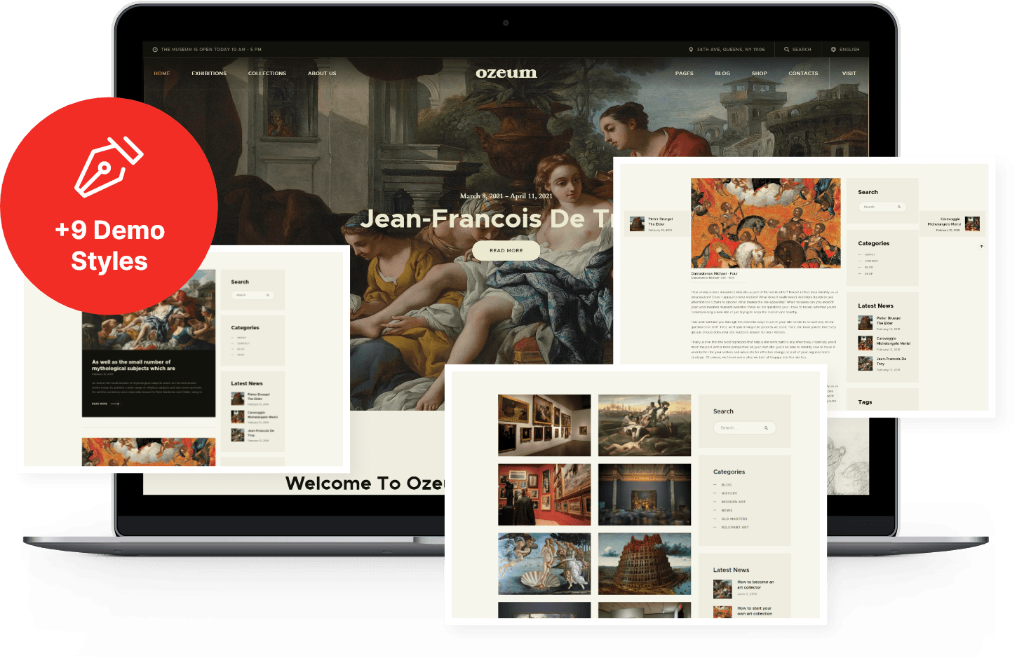 Ozeum | Art Gallery and Museum Modern Creative WordPress Theme +RTL