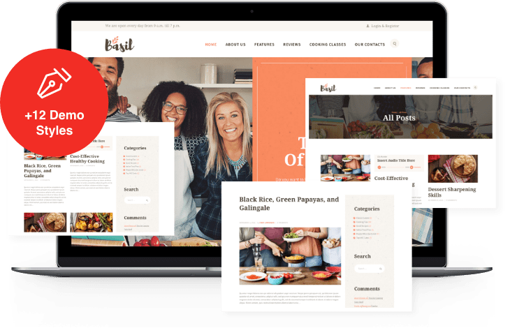 Basil Cooking Classes and Workshops WordPress Theme ThemeREX