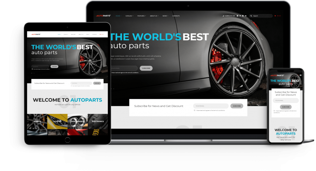 Car Parts Store and Auto Services WordPress Theme