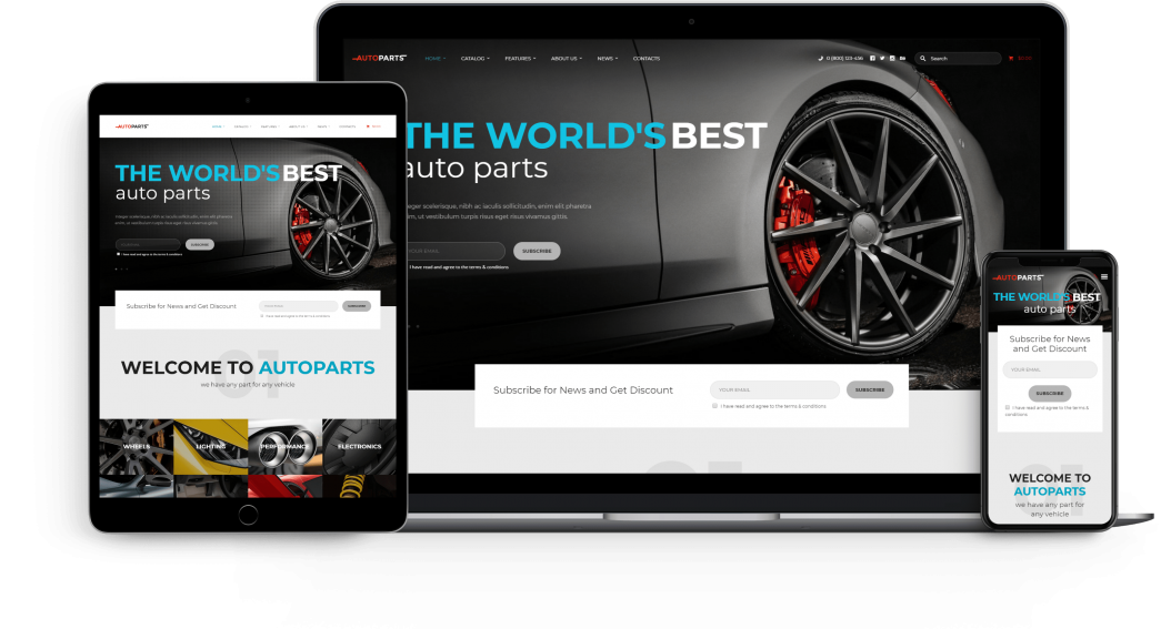 Car Parts Store and Auto Services WordPress Theme