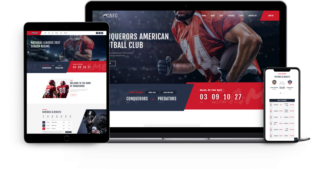 conquerors American Football WordPress theme